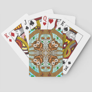 Jeu De Cartes Chouette tirée à la main Mandala