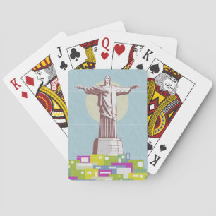 Jeu De Cartes Christ le Rédempteur affiche de voyage Favela