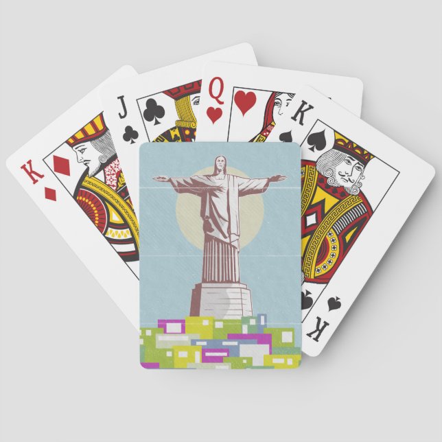 Jeu De Cartes Christ le Rédempteur affiche de voyage Favela (dos)