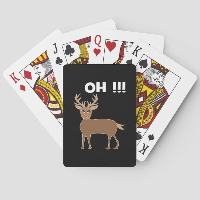 Jeu De Cartes Christmas Deer Season Cute Festive Retro Style  (dos)