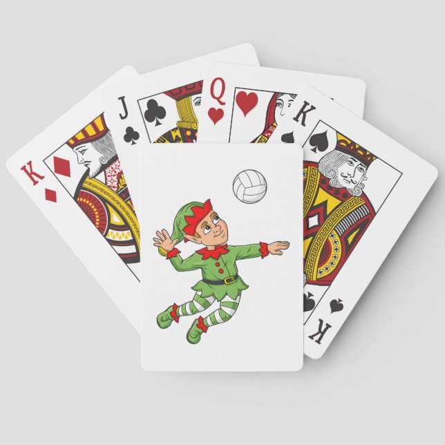 Jeu De Cartes Christmas Elf Volleyball Amusant Garçons Filles En (dos)