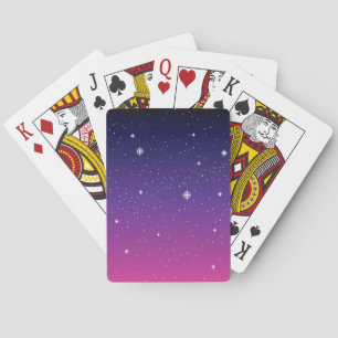 Jeu De Cartes Ciel nocturne étoilé violet foncé