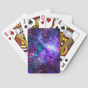 Jeu De Cartes Ciel rose turquoise planant cosmique de galaxie