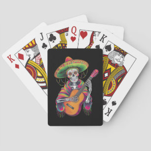 Jeu De Cartes Cinco De Mayo Skeleton Skull Fiesta Guitare