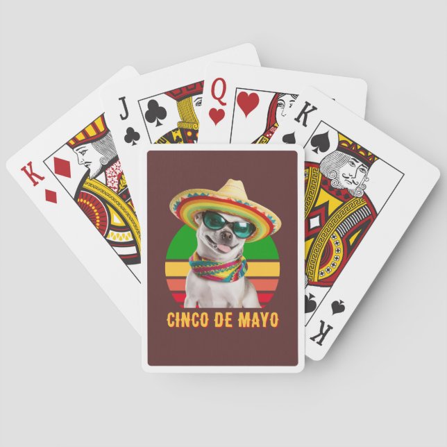 Jeu De Cartes Cinco De Mayo Sombrero Chihuahua Avec Lunettes De  (dos)