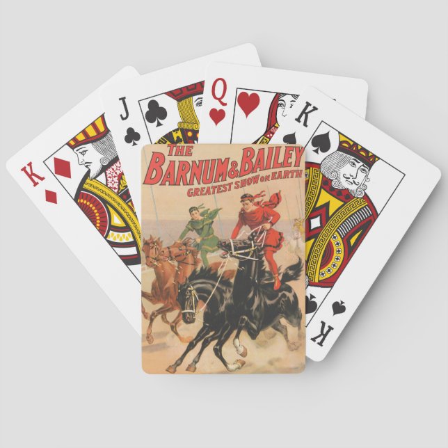 Jeu De Cartes Cirque Avec Des Hommes À Cheval. (dos)
