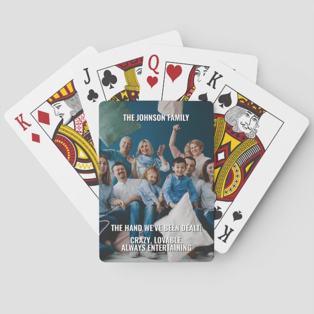 Jeu De Cartes Citation amusante Nom de la photo de famille perso (dos)