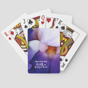 Jeu De Cartes Citation de coeur Grateful Iris violet