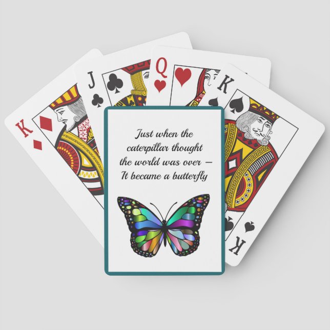 Jeu De Cartes Citation de papillon inspirant Elégant espoir (dos)