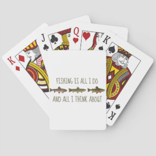 Jeu De Cartes Citation de pêche à la truite arc-en-ciel brun