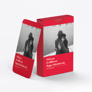 Jeu De Cartes Citation et photo rouge tendance Cadeau Valentin