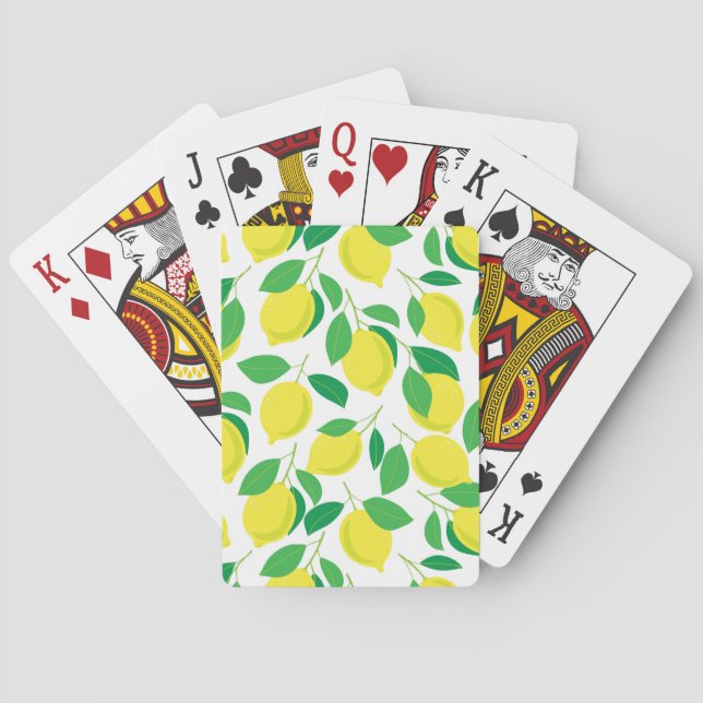 Jeu De Cartes Citrons et motifs feuille (dos)