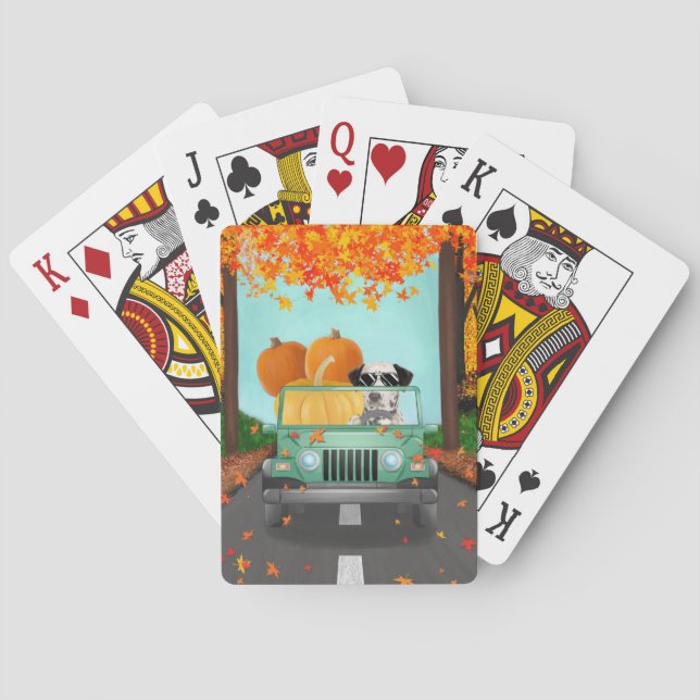 Jeu De Cartes Citrouille d'automne de Chien dalmate (dos)