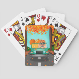 Jeu De Cartes Citrouille d'automne de Chien de Poméranie