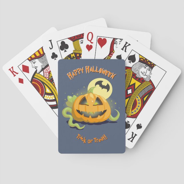 Jeu De Cartes Citrouille d'Halloween Jack O' Lantern (dos)