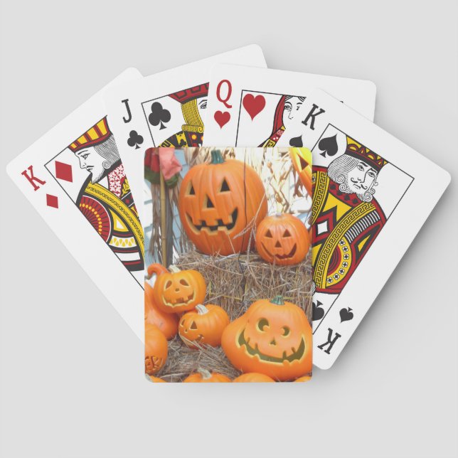 Jeu De Cartes Citrouille halloween Jack-o'-lantern orange citrou (dos)