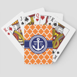 Jeu De Cartes Citrouille Orange Marocain #5 Ancre Bleu Marine 2