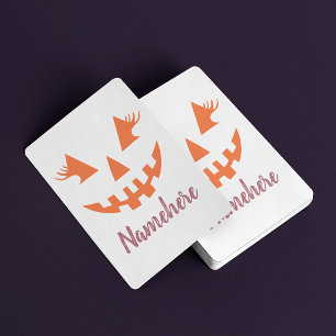 Jeu De Cartes Citrouille personnalisée Jack O Lantern Halloween 