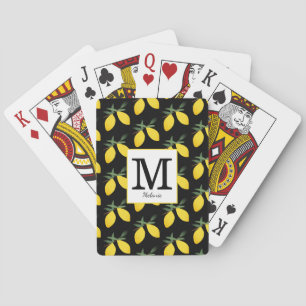 Jeu De Cartes Citrus citron Monogramme Nom Jouer Cartes