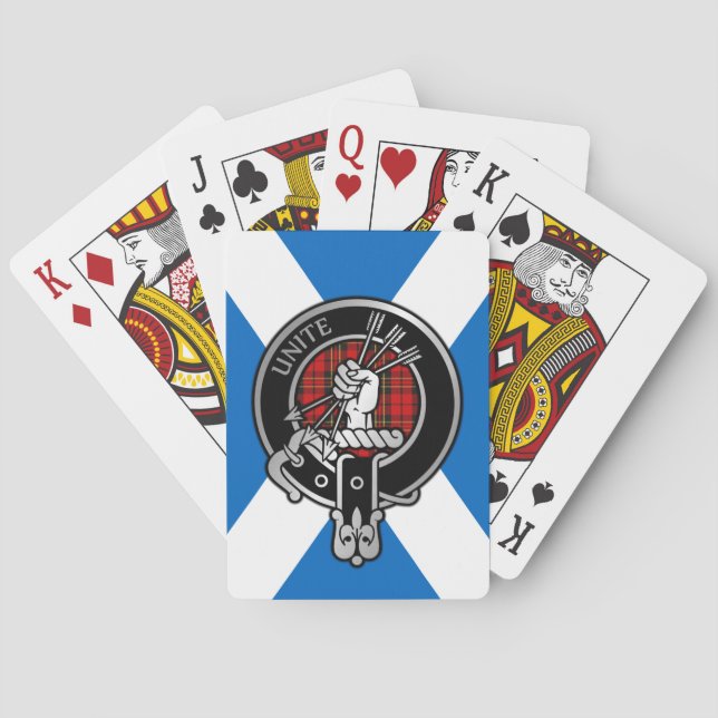 Jeu De Cartes Clan Brodie Crest & Tartan sur Saltire Bicyclette  (dos)