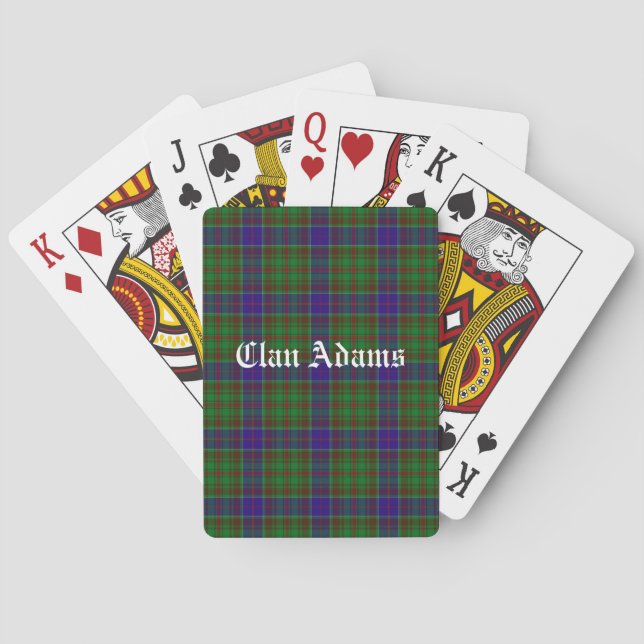 Jeu De Cartes Clan écossais Adams Tartan Plaid personnalisé (dos)