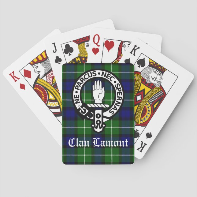 Jeu De Cartes Clan écossais Lamont Crest Badge et Tartan (dos)