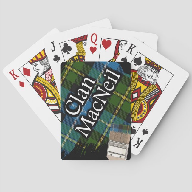 Jeu De Cartes Clan écossais MacNeil Tartan Peinture brosse (dos)