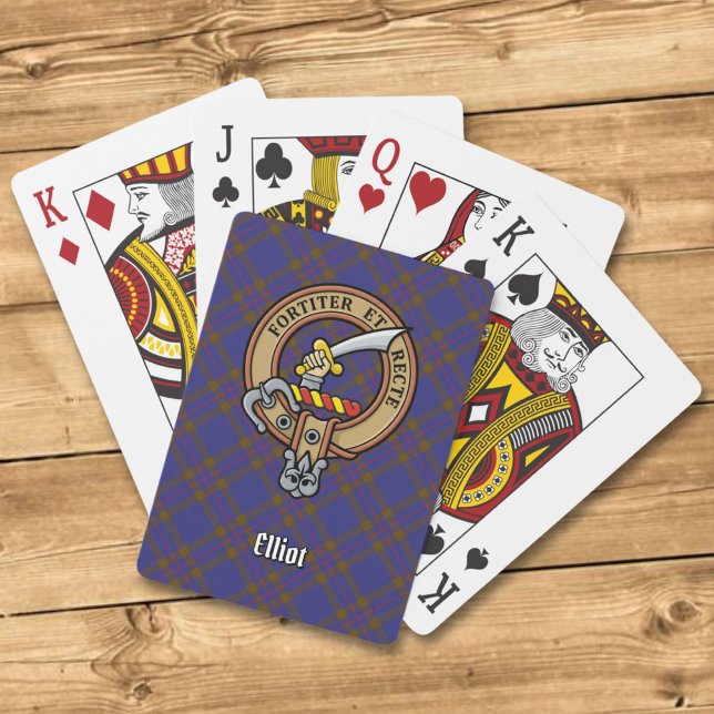 Jeu De Cartes Clan Elliot Crest sur Tartan moderne (Créateur téléchargé)
