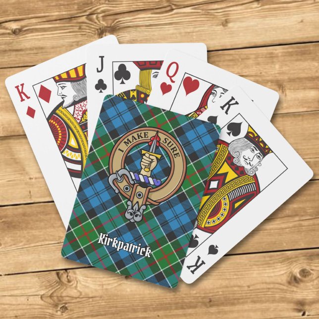 Jeu De Cartes Clan Kirkpatrick Crest sur Tartan (Créateur téléchargé)