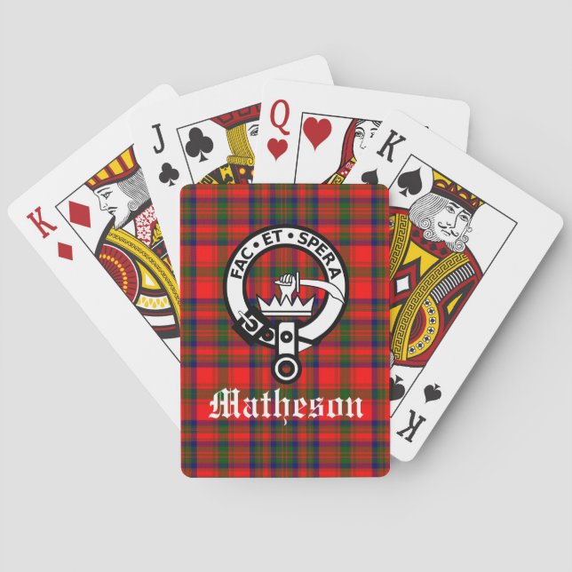 Jeu De Cartes Clan Matheson Crest Badge et Tartan (dos)