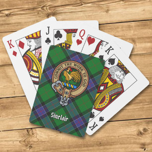 Jeu De Cartes Clan Sinclair Crest sur la chasse Tartan