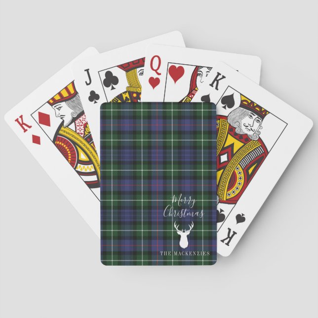 Jeu De Cartes Clan Tartan de Noël personnalisé MacKenzie Plaid (dos)