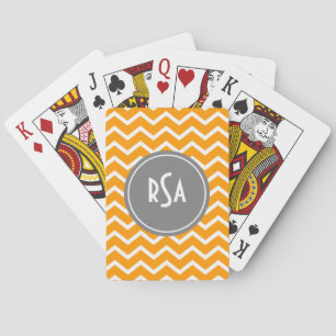 Jeu De Cartes Classic Chevron Gray-Choose Your Background Color