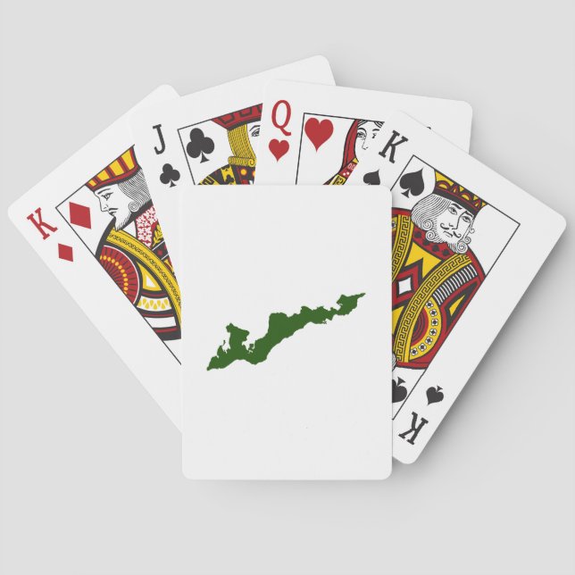 Jeu De Cartes Classic Fishers Island Playing Cards - Vert/Blanc (dos)