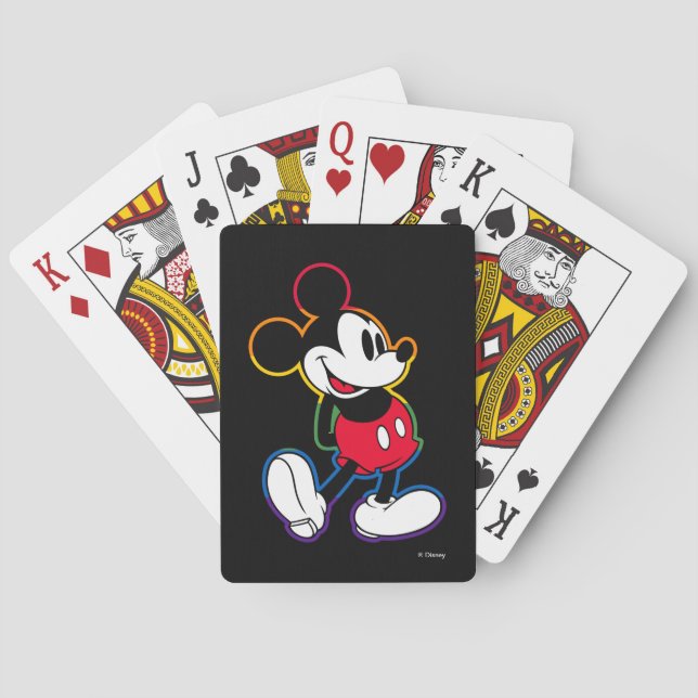 Jeu De Cartes Classic Mickey Rainbow Outline Lecture Cartes (dos)
