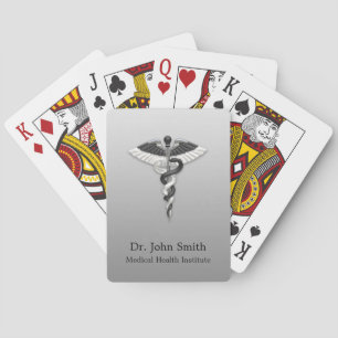 Jeu De Cartes Classique Noble Caduceus Médicale Élégant Noir Bla