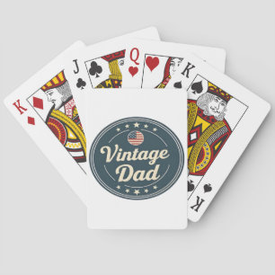 Jeu De Cartes Classique Vintage Dad Rétro Badge Étoiles et Rayur