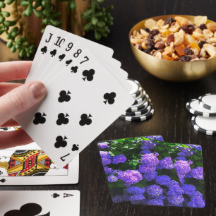Jeu De Cartes Classique Violet réaliste Hydrangée Jouer Cartes