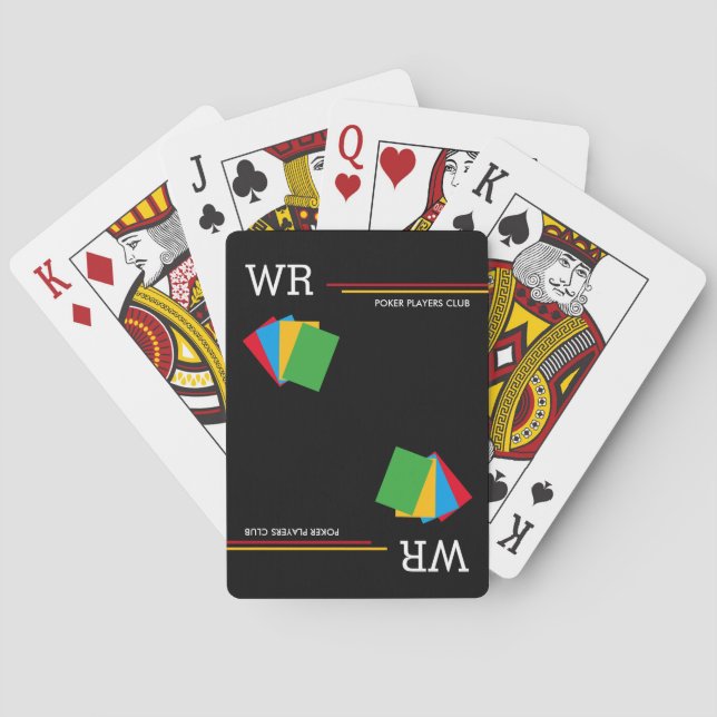 Jeu De Cartes club de poker personnalisé noir (dos)