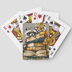 Jeu De Cartes Club vintage de livres de bois