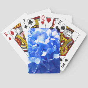 Jeu De Cartes Cobalt bleu floral élégant bleu hydrangées