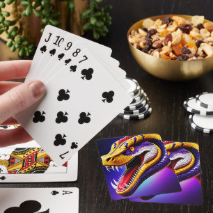 Jeu De Cartes Cobra rouge vif violet blanc et jaune écailles
