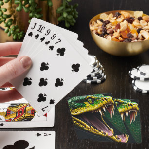 Jeu De Cartes Cobra serpent avec écailles vertes et jaunes vibra