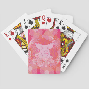 Jeu De Cartes cochon, fleur de vie, bleu, mandala, zen, chakra,
