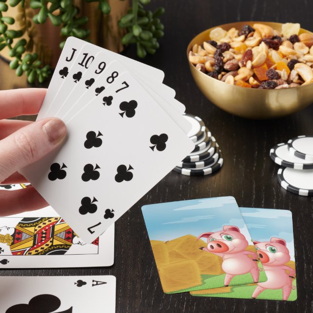 Jeu De Cartes Cochon Sur Une Ferme À Poil Balles Jouer Des Carte (In Situ)