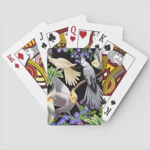 Jeu De Cartes Cockatiels dans Oubliez-moi pas Fleurs Jouer des c