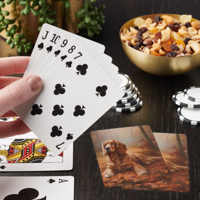 Jeu De Cartes Cocker Spaniel à l'automne Feuilles automne Inspir (In Situ)