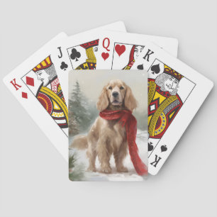 Jeu De Cartes Cocker Spaniel Chien dans Noël de neige