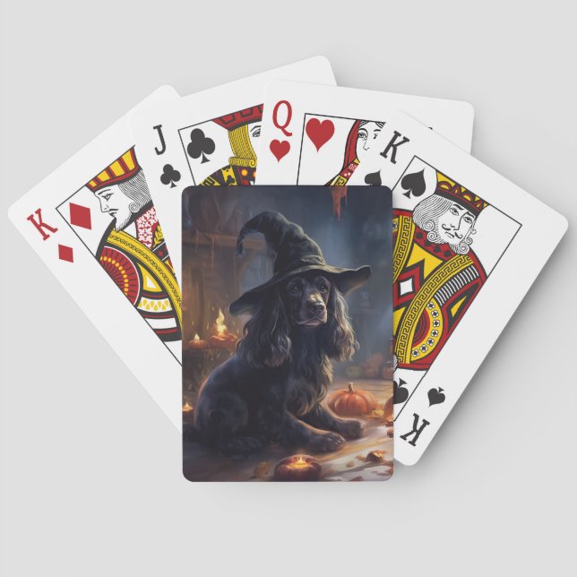 Jeu De Cartes Cocker Spaniel Citrouilles Halloween effrayant (dos)