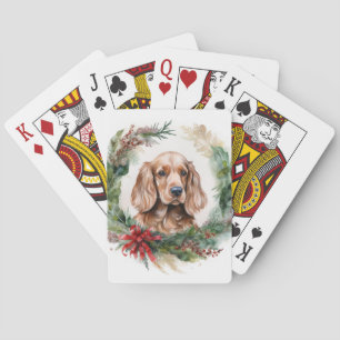 Jeu De Cartes Cocker Spaniel Noël Wreath Festive Pup